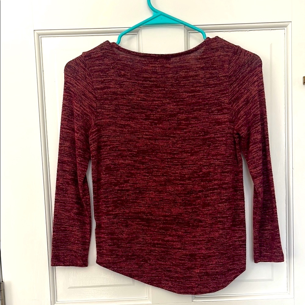 Girls Maroon Long Sleeve Top